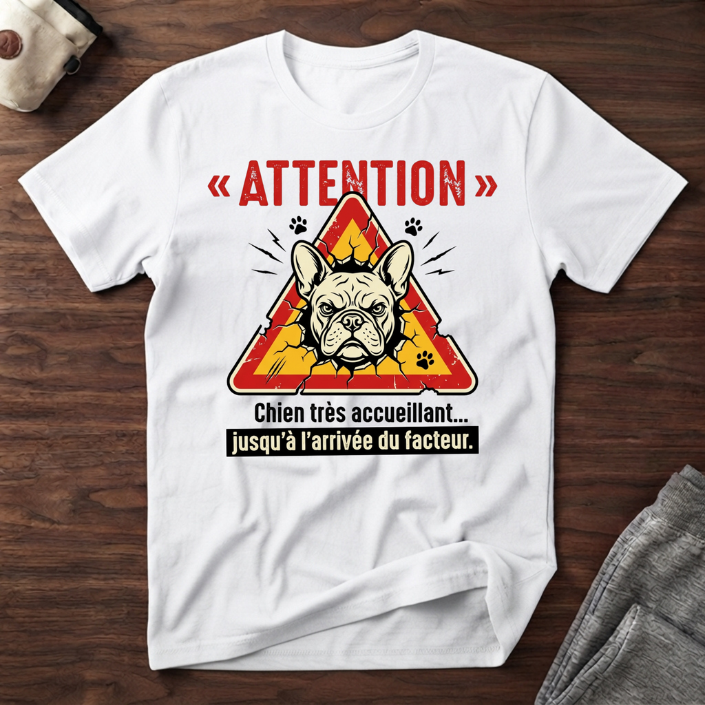 T-Shirt —Attention, Chien très acceuillant...