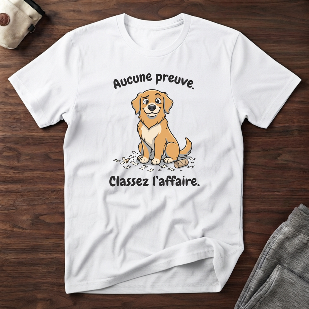 T-Shirt — Aucune preuve...classez l'affaire