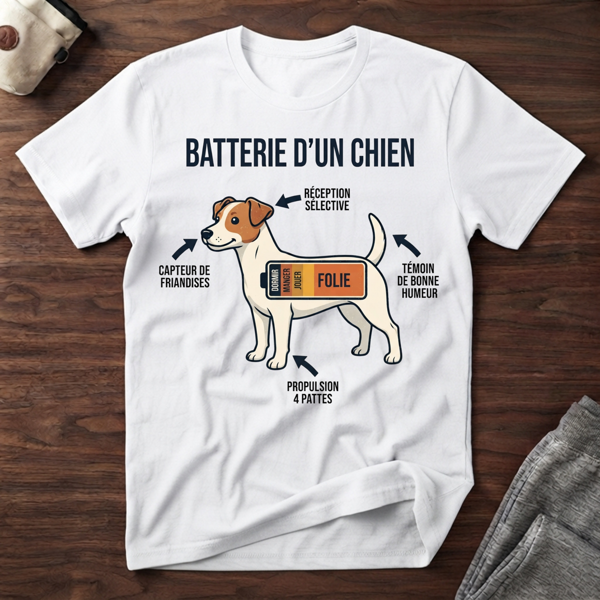 Batterie d'un chien - T-Shirt
