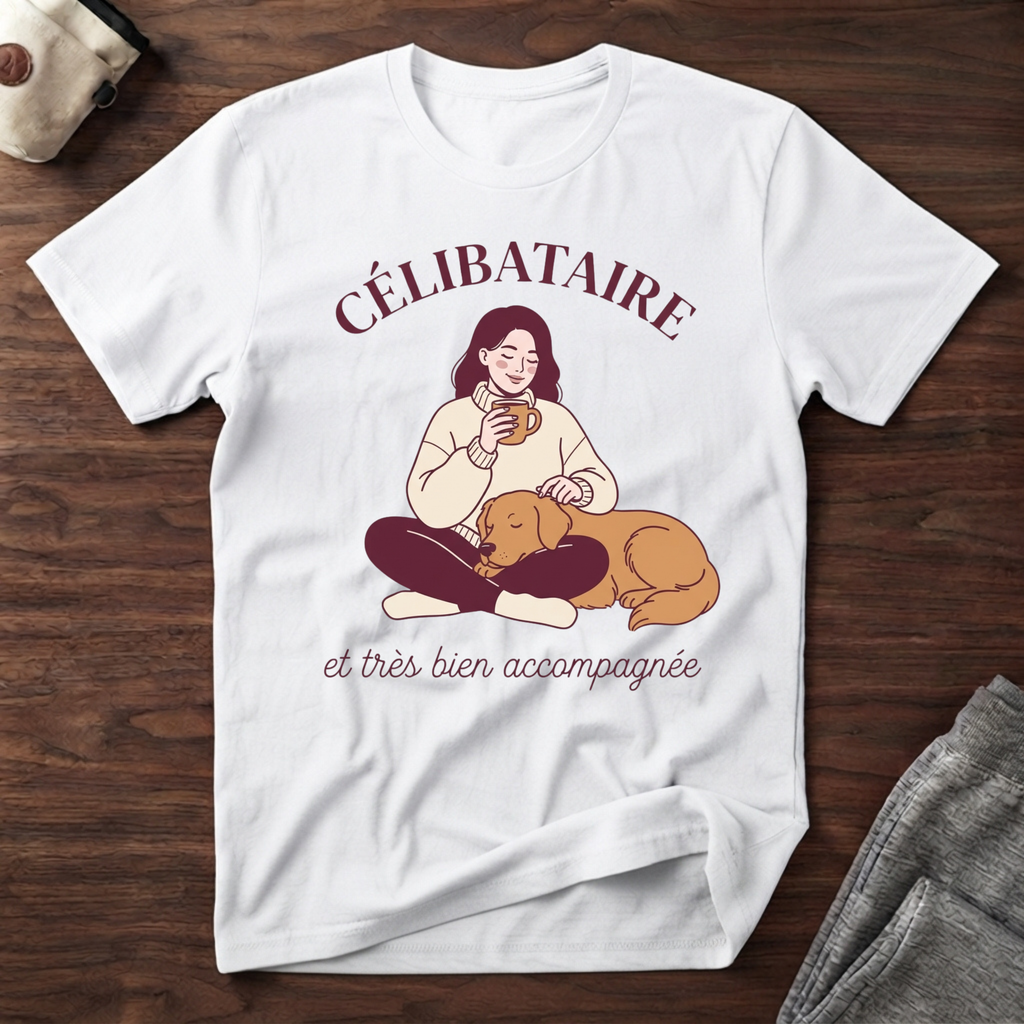 Célibataire et très bien accompagnée - T-Shirt