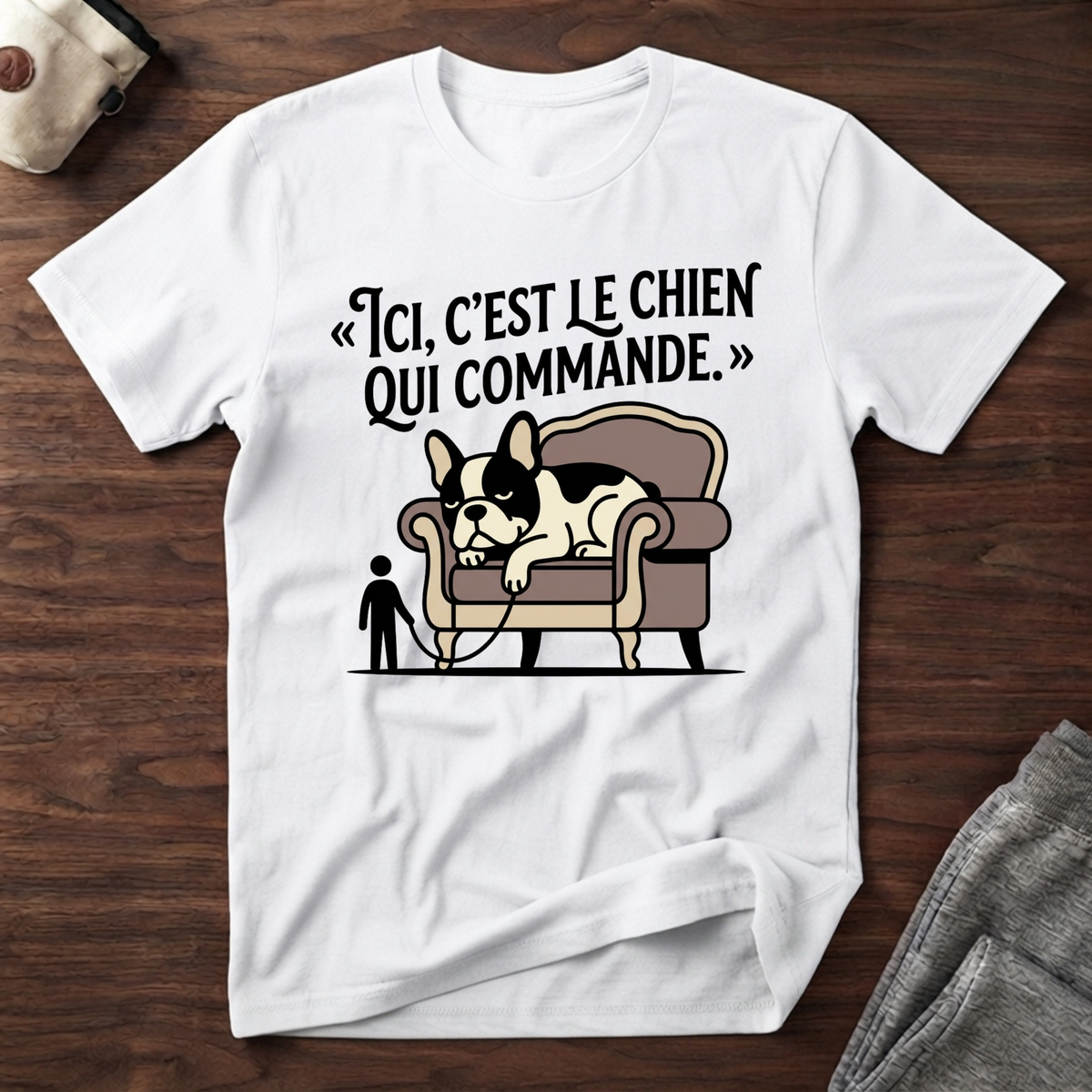 T-Shirt — Ici, c'est le chien qui commande.