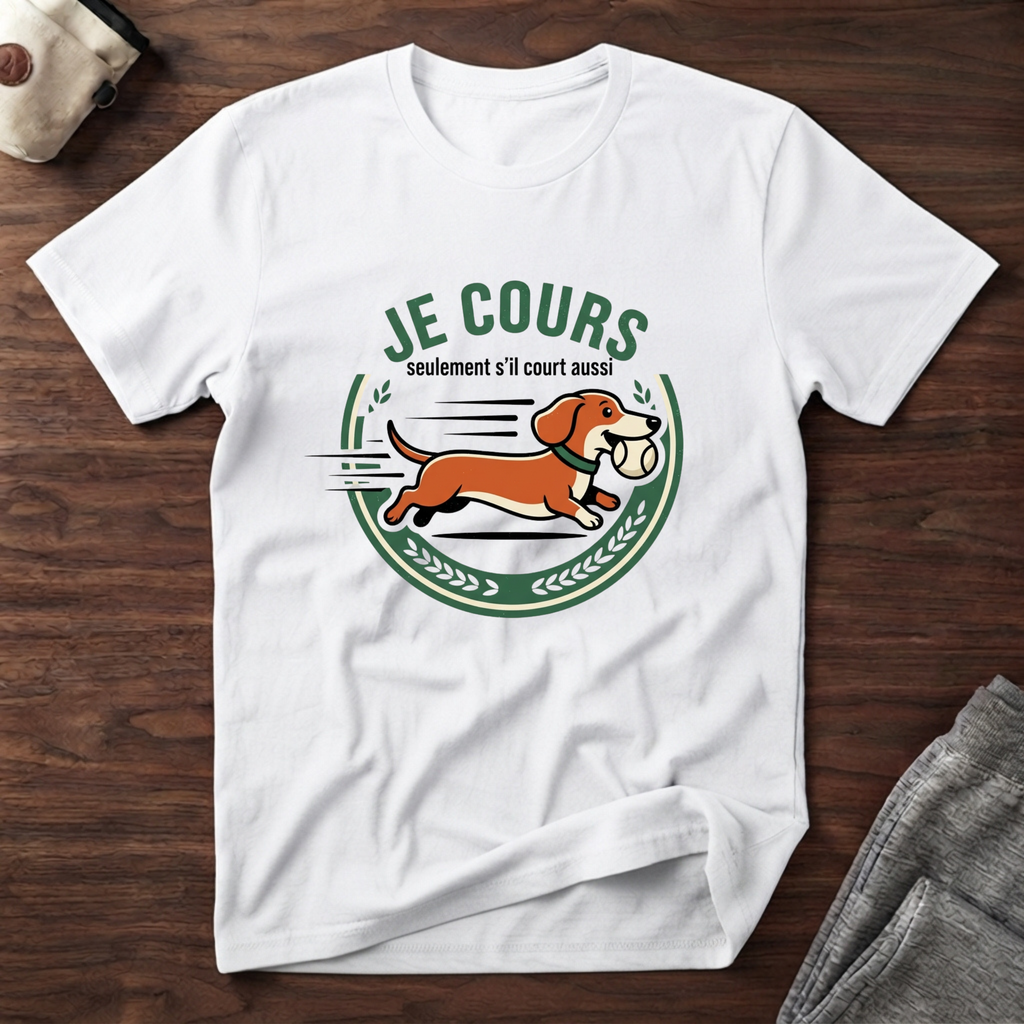 T-Shirt — Je cours, seulement s'il court aussi