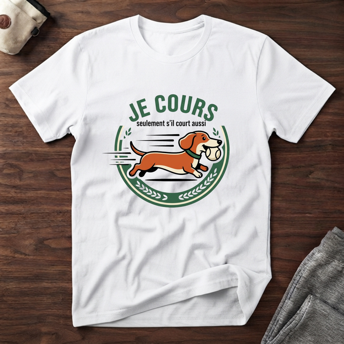 T-Shirt — Je cours, seulement s'il court aussi