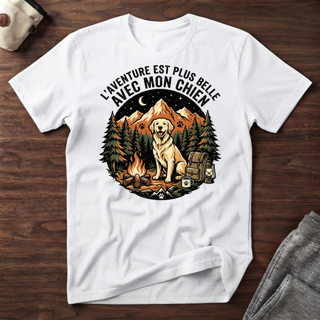 T-Shirt — L'aventure est plus belle avec mon chien