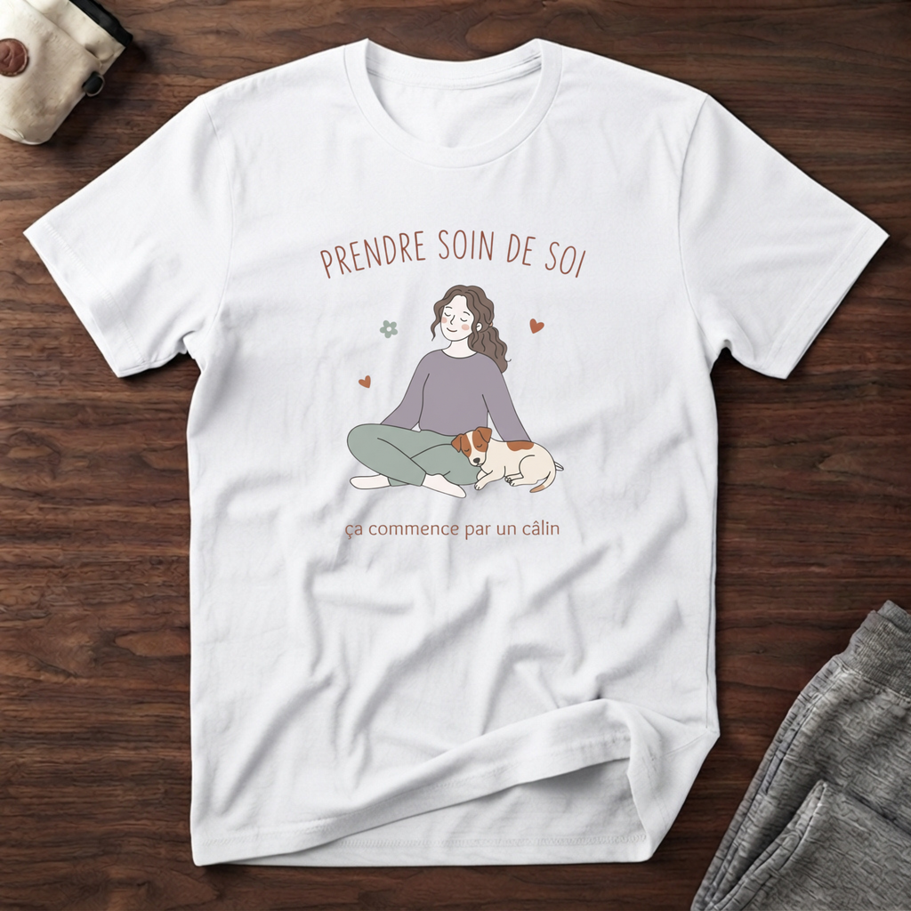 T-Shirt — Prendre soin de soi, ça commence par un câlin