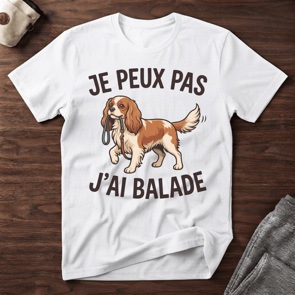 Je peux pas j'ai balade / Cavalier King Charles - T-Shirt
