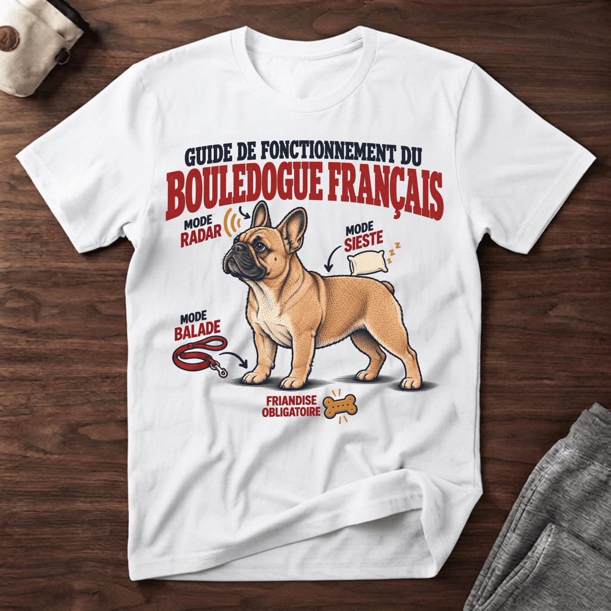 Guide de fonctionnement du Bouledogue Français - T-Shirt