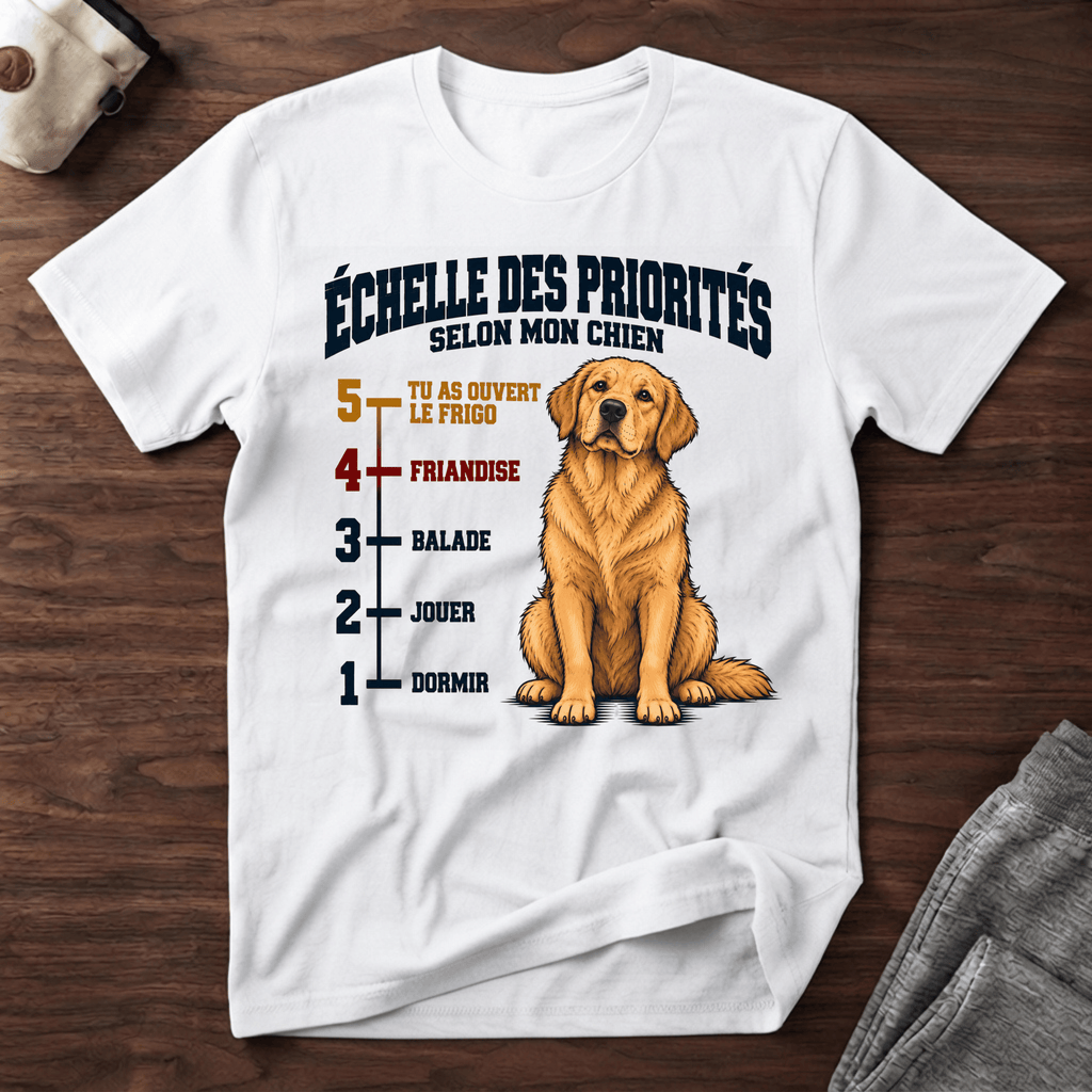 Échelle des priorités selon mon chien - T-Shirt