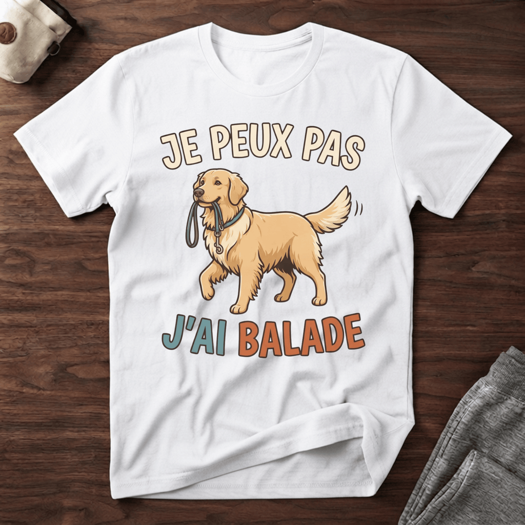 Je peux pas j'ai balade / Golden Retriever - T-Shirt