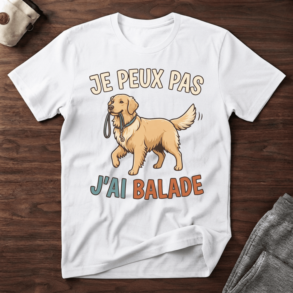 Je peux pas j'ai balade / Golden Retriever - T-Shirt