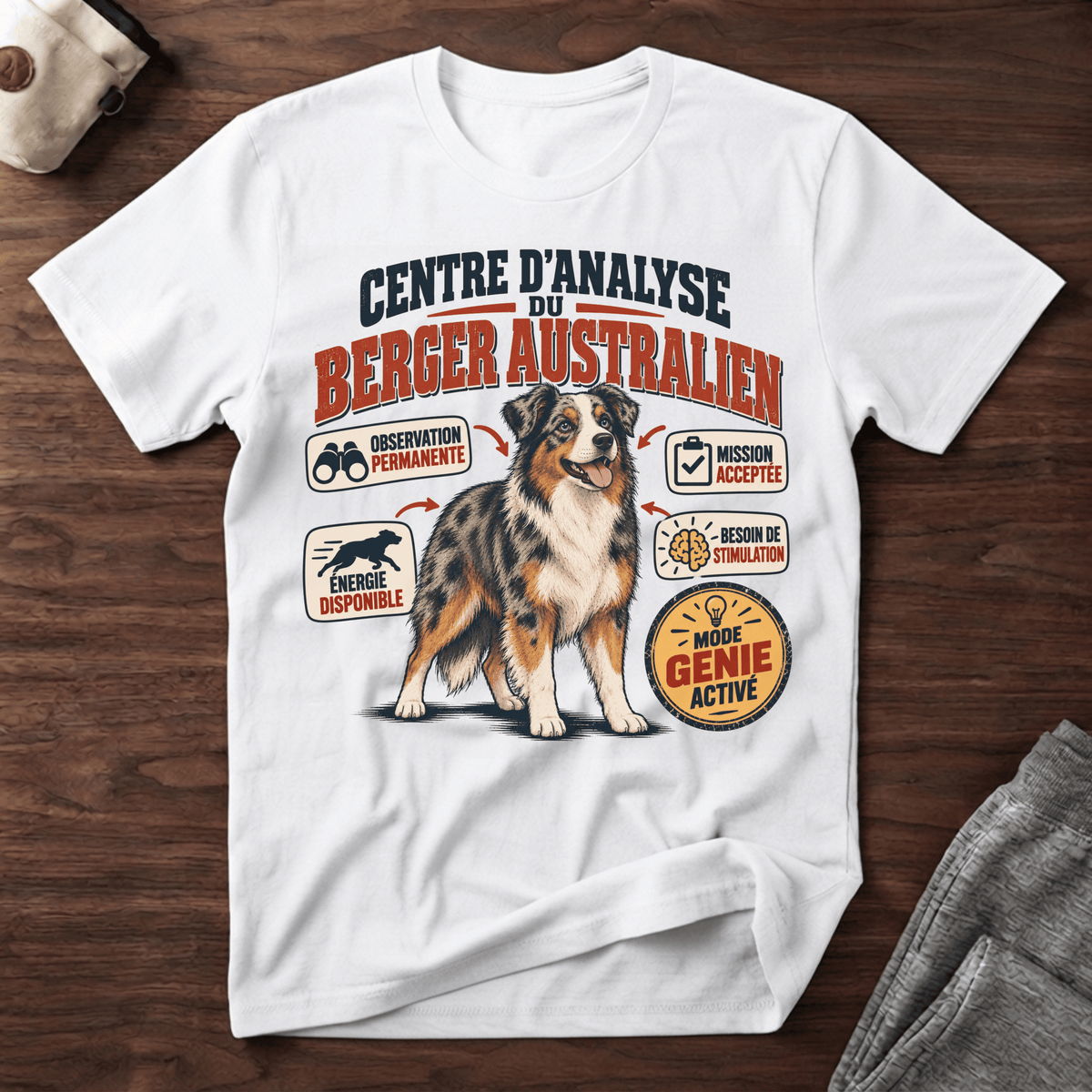 Centre d'analyse du berger australien - T-Shirt