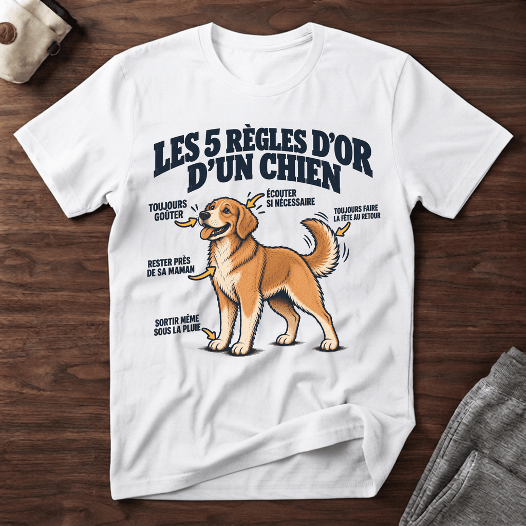 Les 5 règles d'or d'un chien - T-Shirt