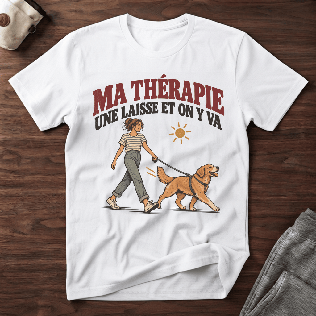 Ma thérapie, une laisse et on y va - T-Shirt