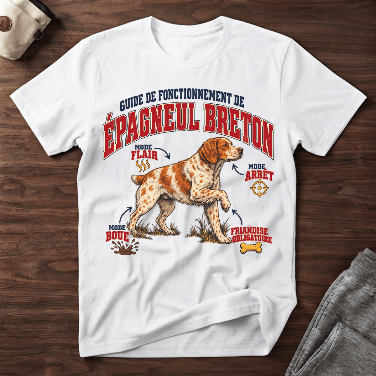 Guide de Fonctionnement de Épagneul Breton - T-Shirt