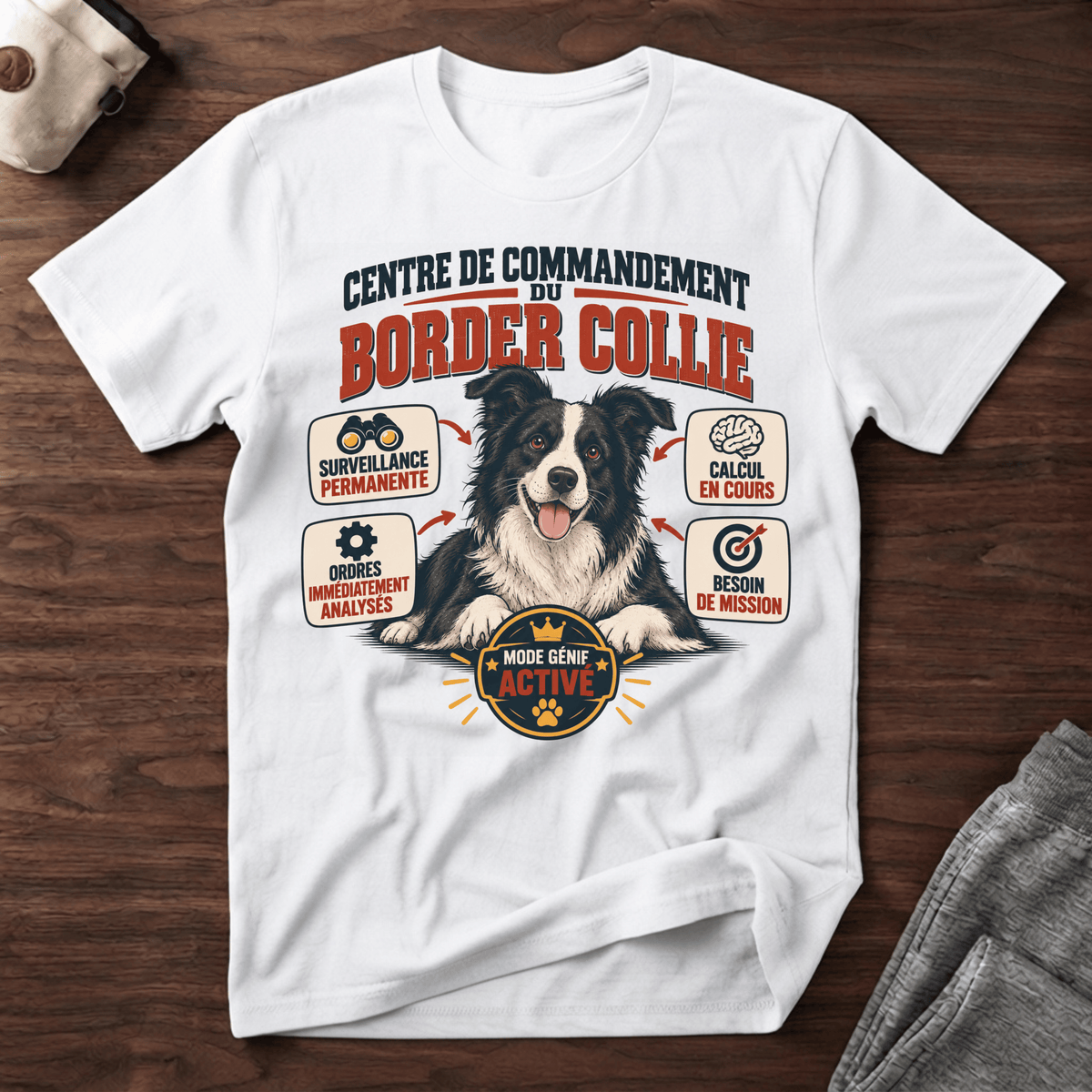 Centre de commandement du border collie - T-Shirt