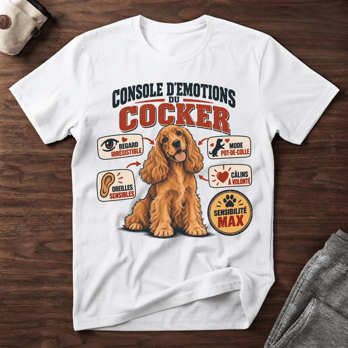 Console d'emotions du Cocker - T-Shirt