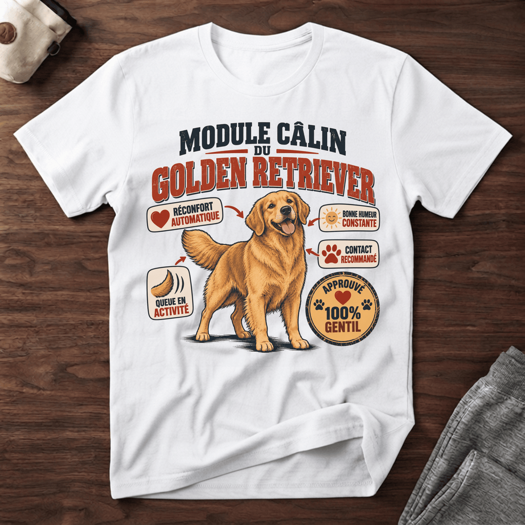 Module câlin du golden retriever - T-Shirt