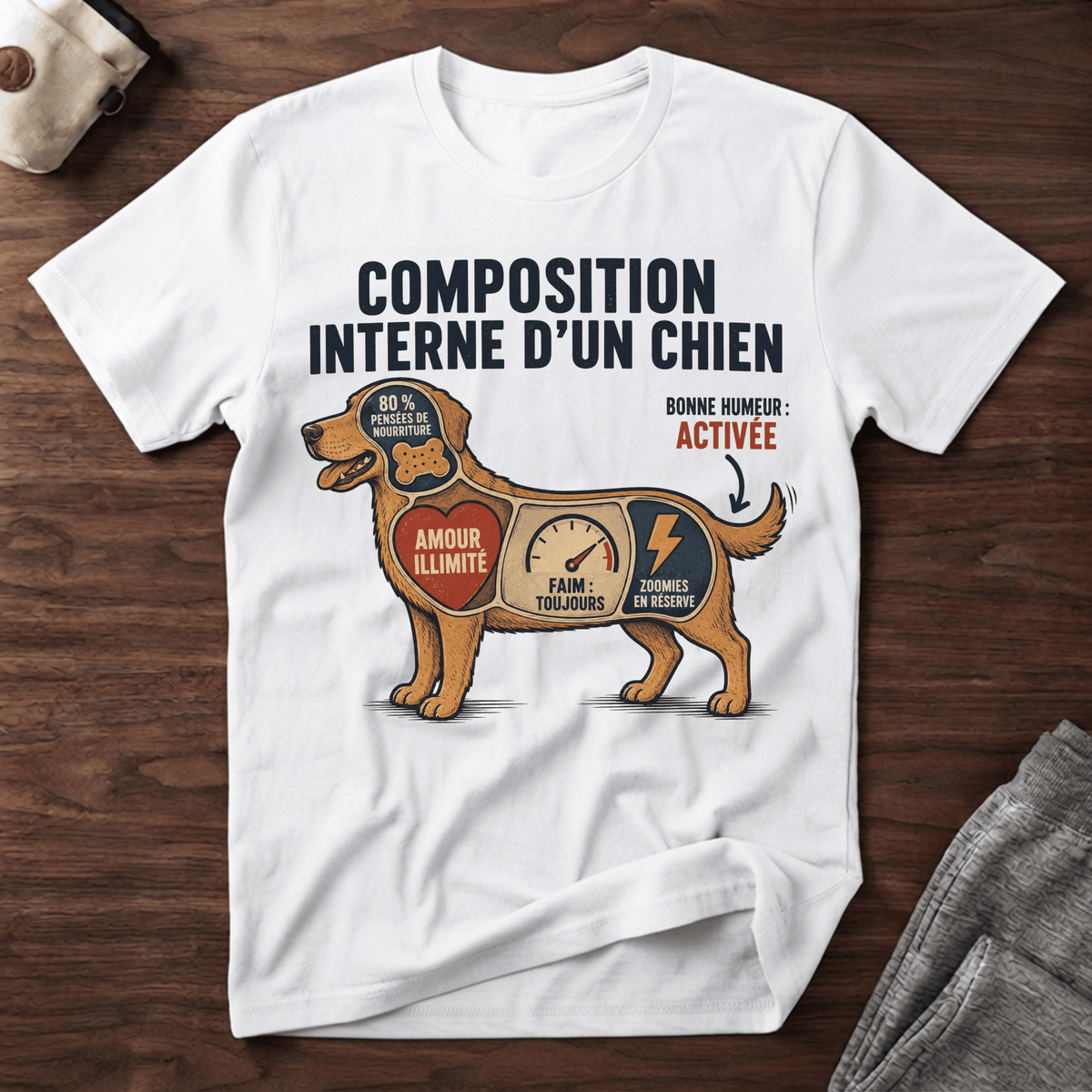 Composition interne d'un chien - T-Shirt