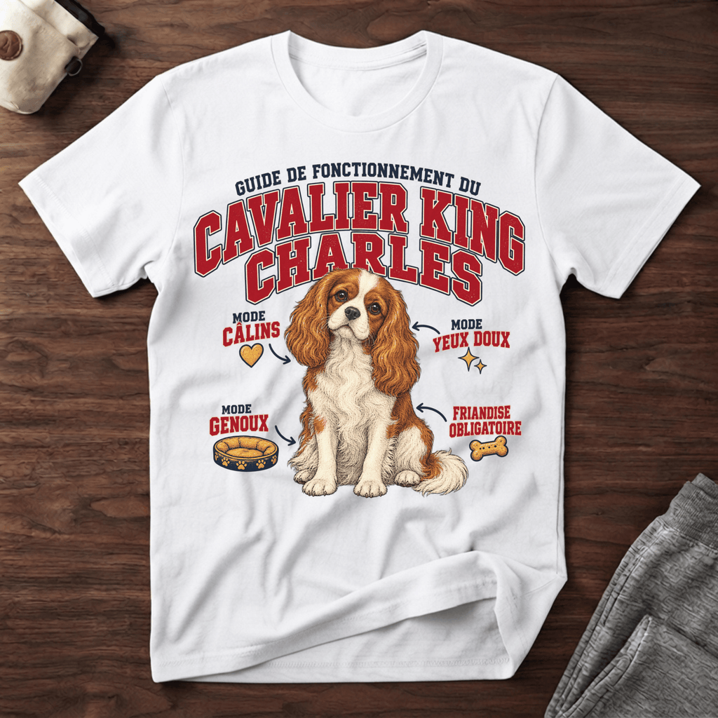 Guide de Fonctionnement du Cavalier King Charles- T-Shirt