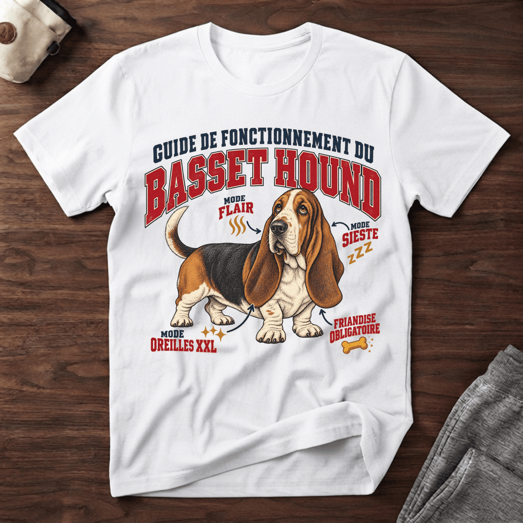 Guide de Fonctionnement du Basset Hound - T-Shirt
