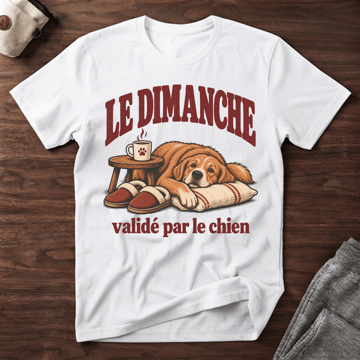 Le dimanche validé par le chien - T-Shirt