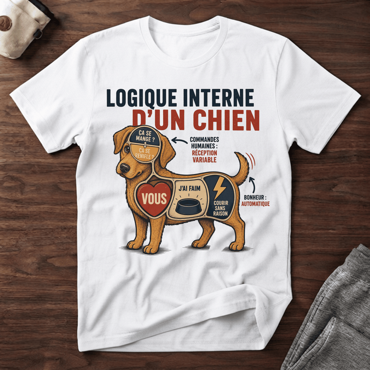 Logique interne d'un chien - T-Shirt
