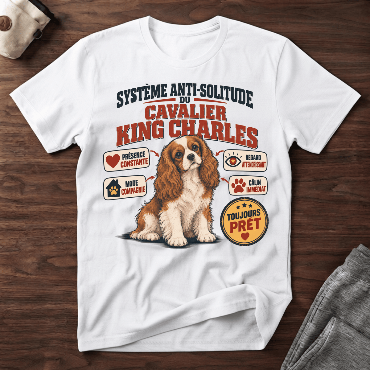 Système anti-solitude du Cavalier King Charles - T-Shirt