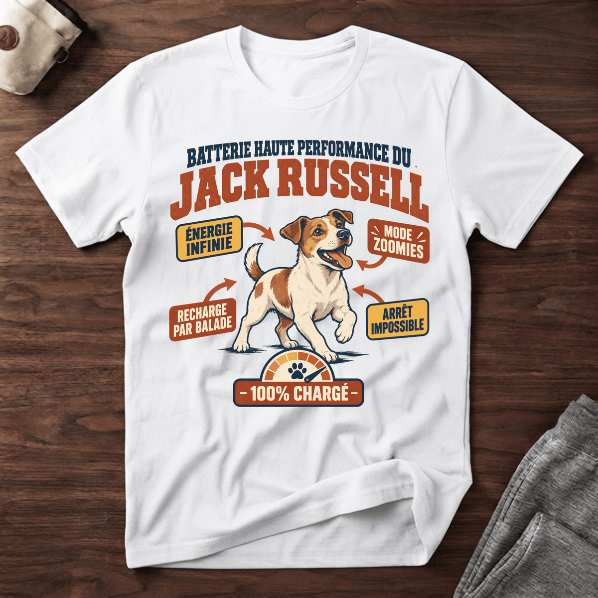 Batterie haute performance du jack russell - T-Shirt