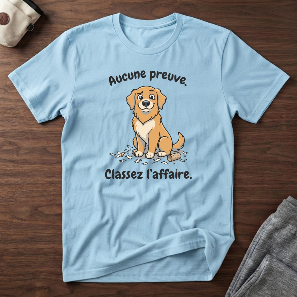 T-Shirt — Aucune preuve...classez l'affaire