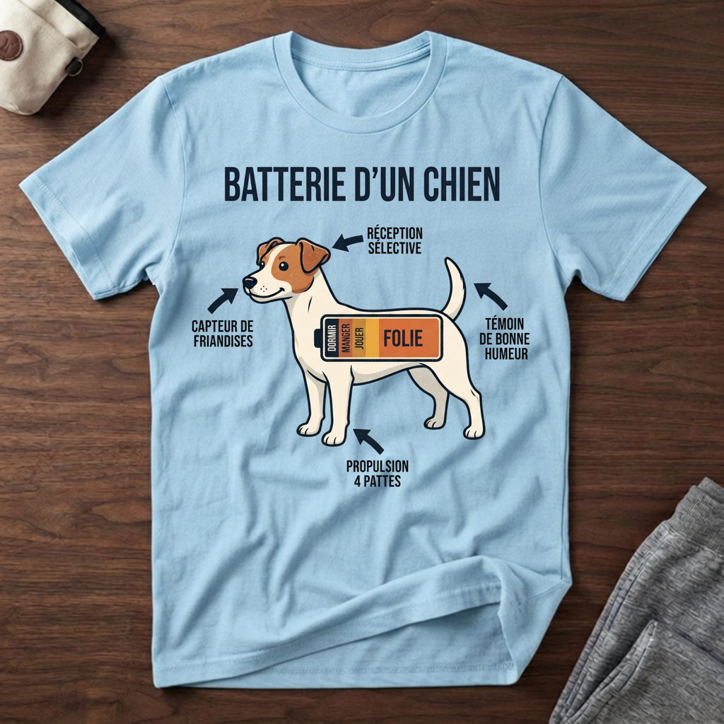 Batterie d'un chien - T-Shirt