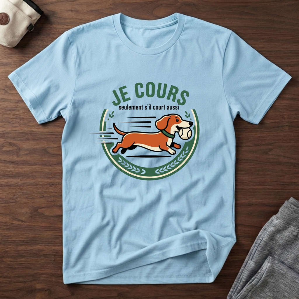 T-Shirt — Je cours, seulement s'il court aussi
