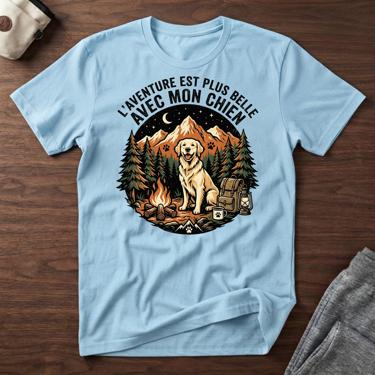 T-Shirt — L'aventure est plus belle avec mon chien