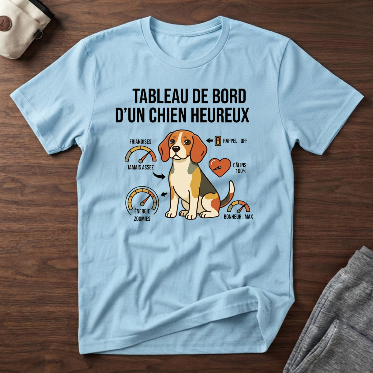 Tableaux de bord d'un chien heureux - T-Shirt