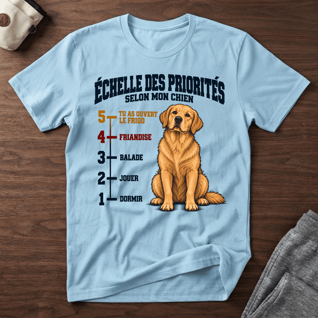Échelle des priorités selon mon chien - T-Shirt