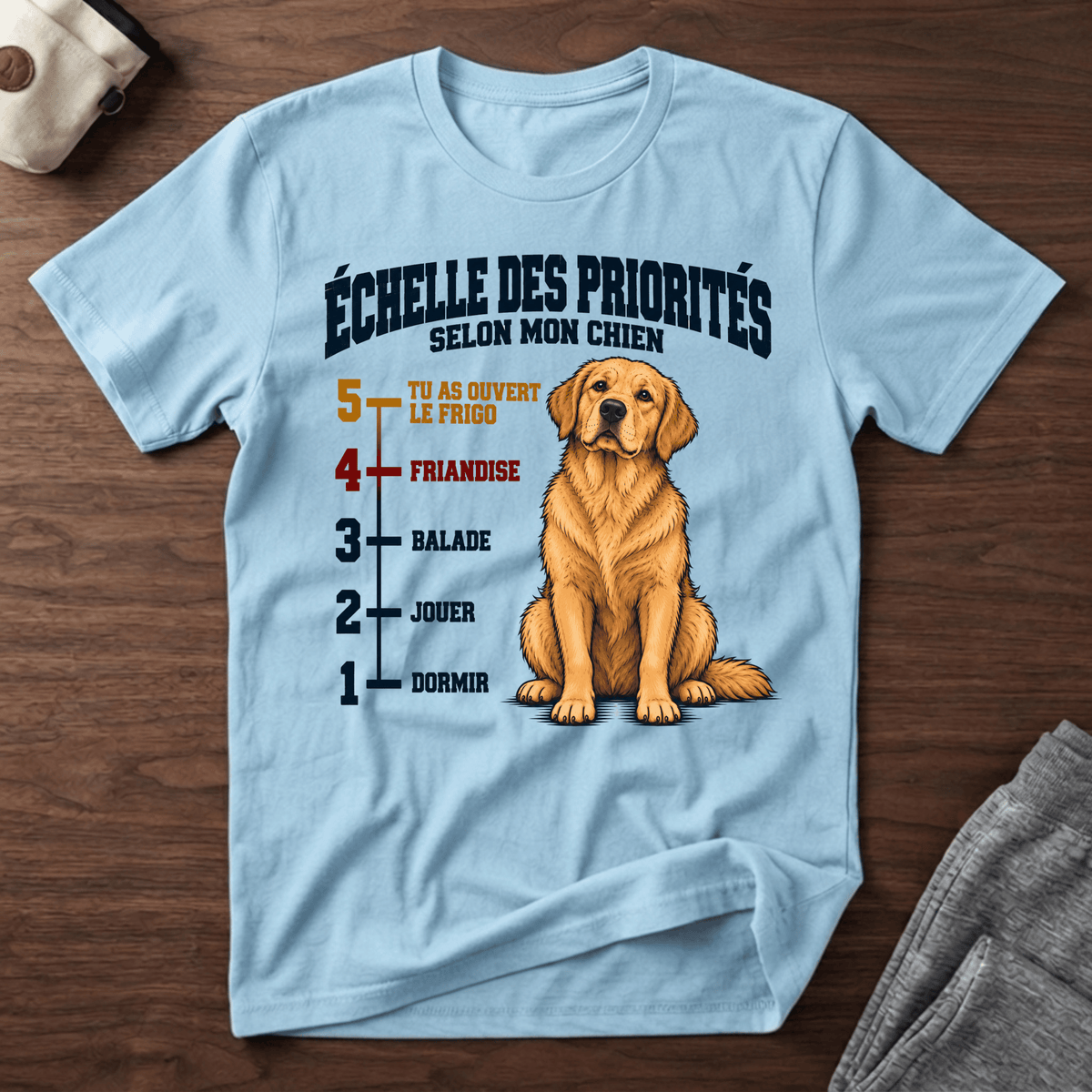 Échelle des priorités selon mon chien - T-Shirt