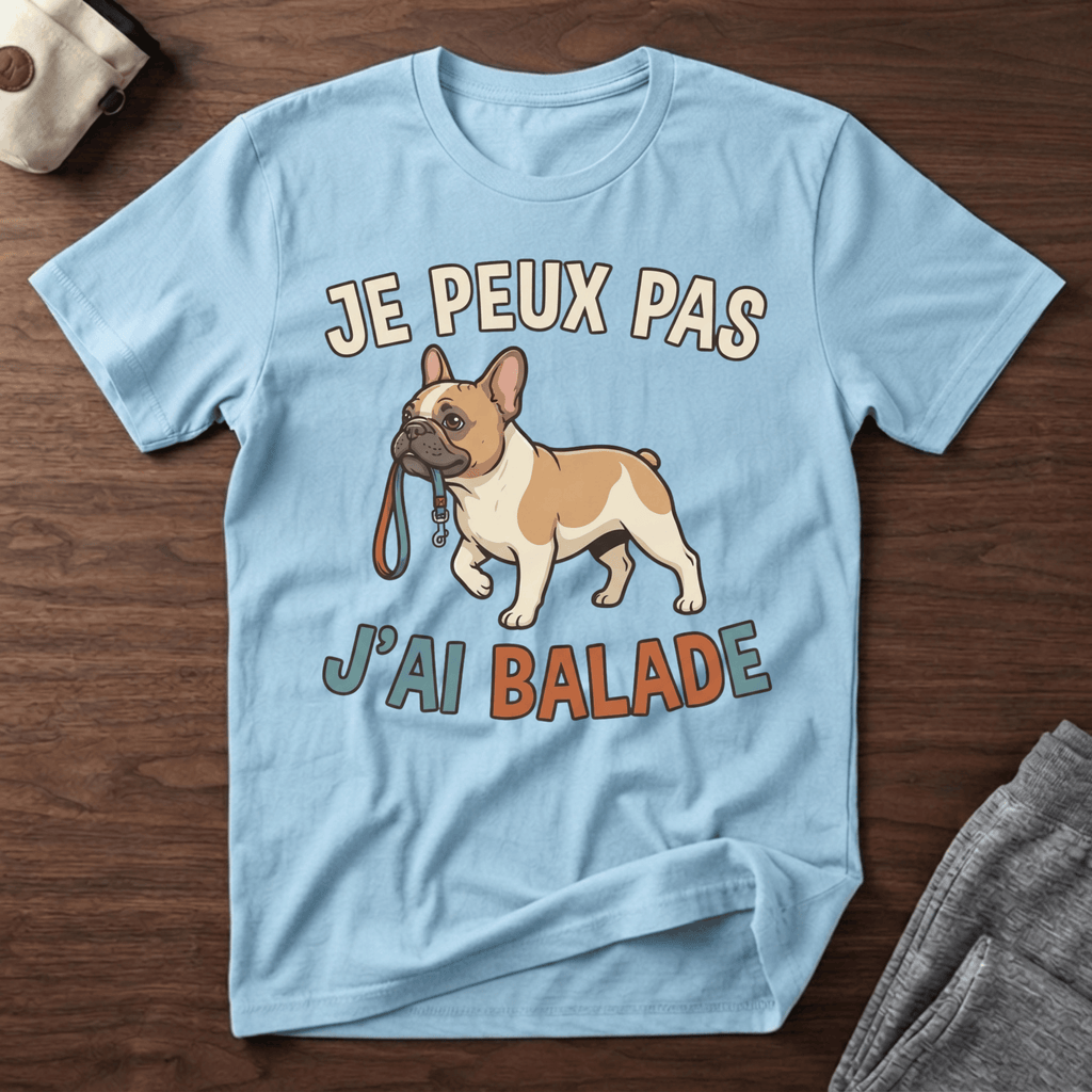 Je peux pas j'ai balade / Bouledogue - T-Shirt