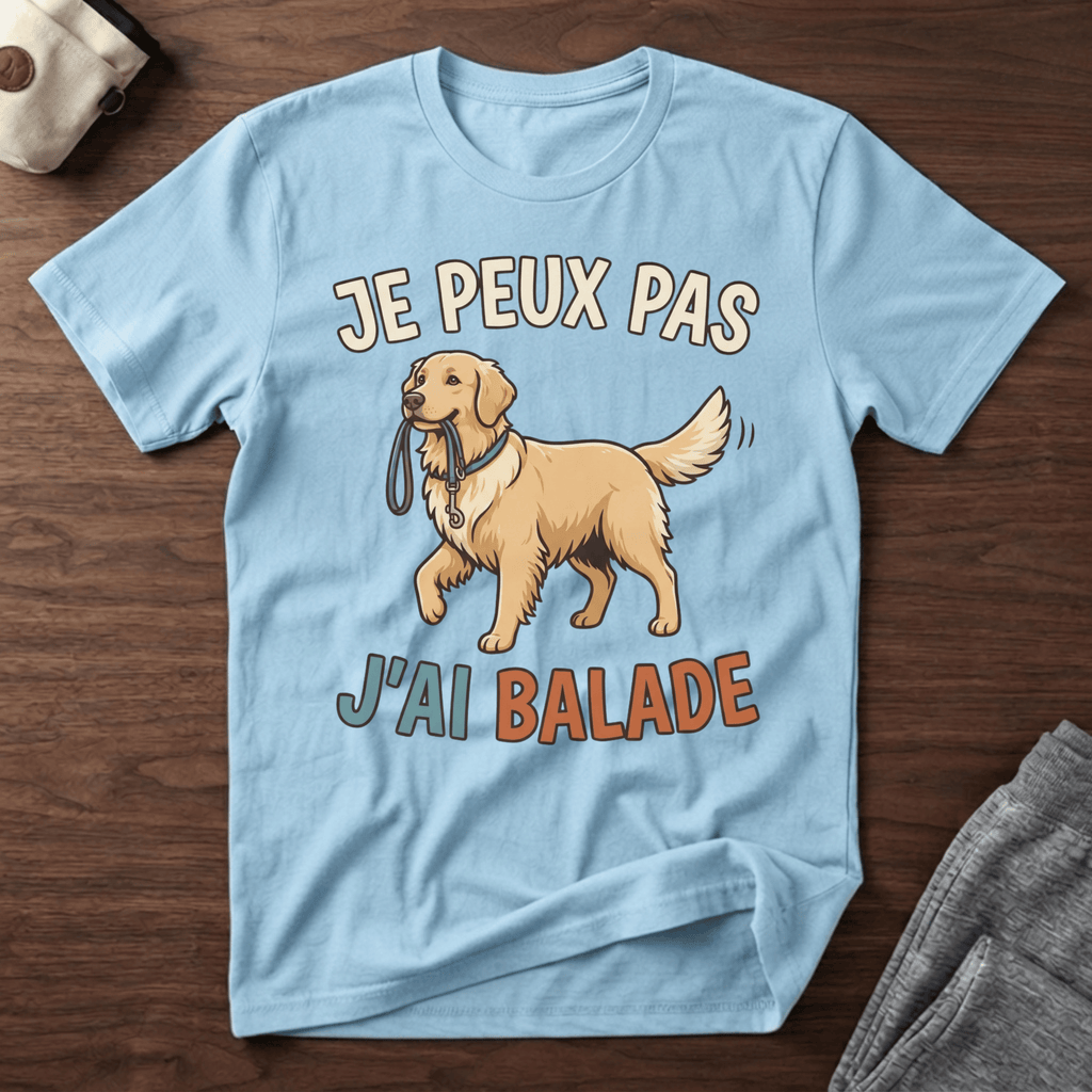 Je peux pas j'ai balade / Golden Retriever - T-Shirt