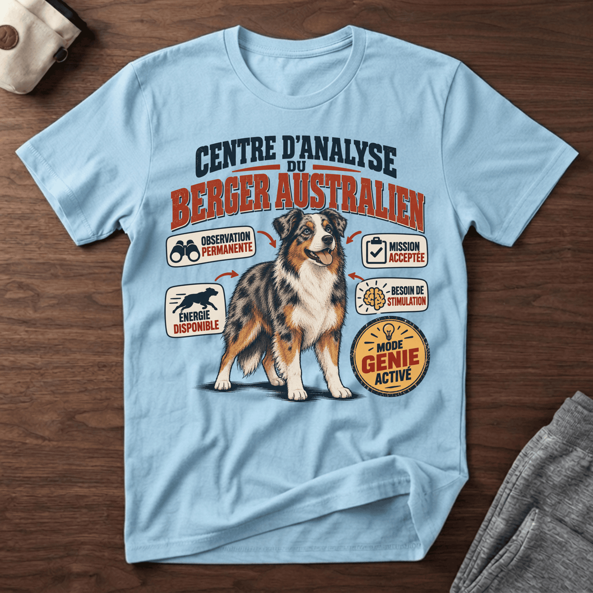 Centre d'analyse du berger australien - T-Shirt