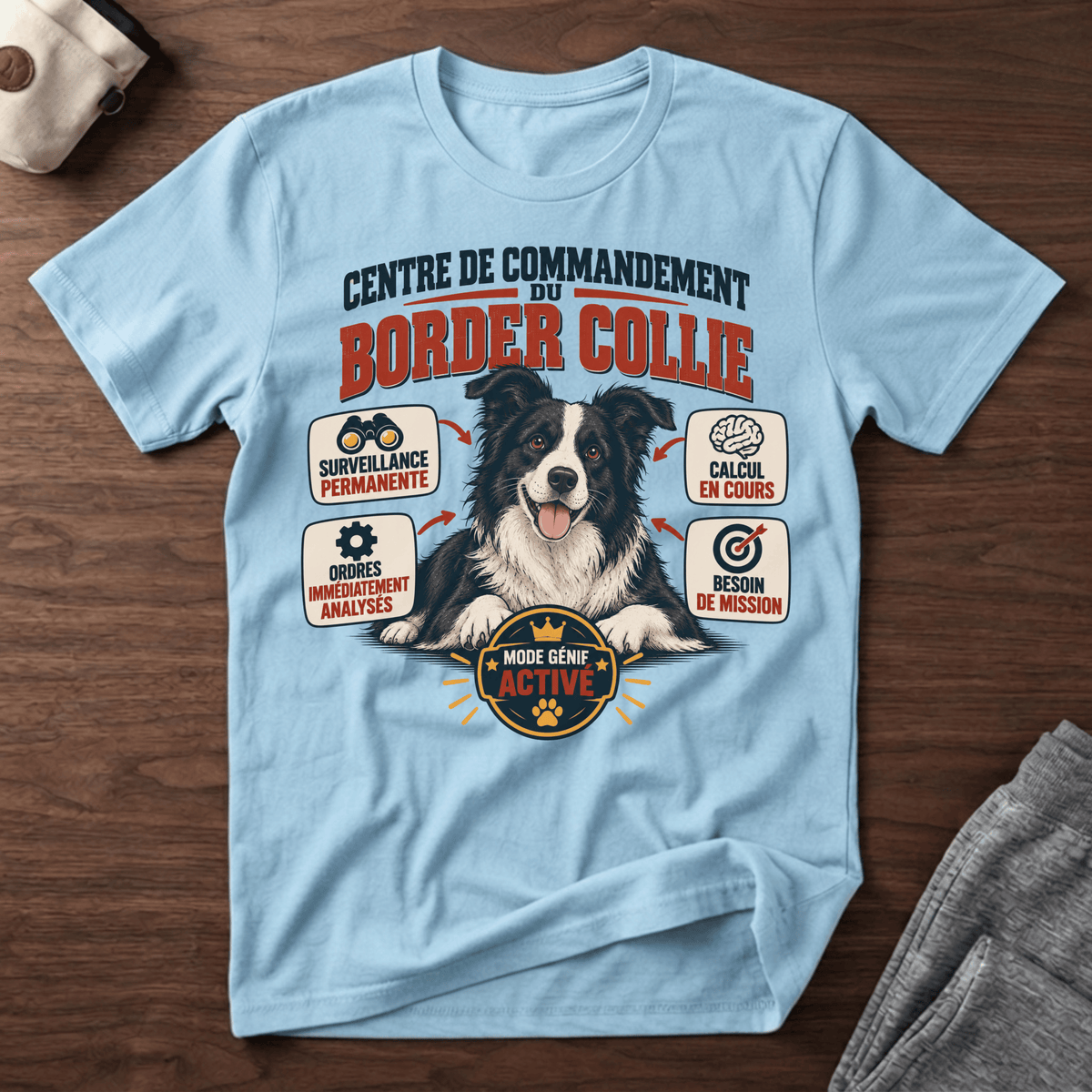 Centre de commandement du border collie - T-Shirt