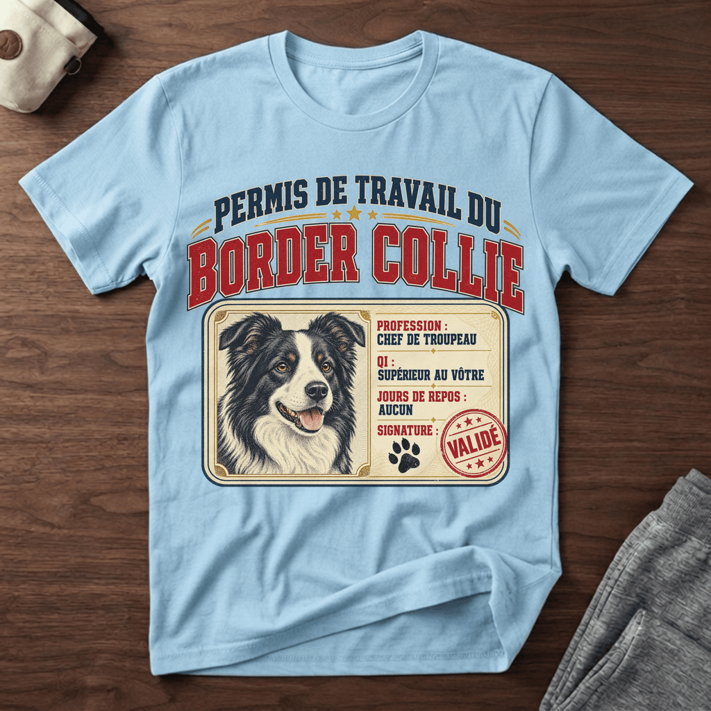 Permis de travail du Border Collie - T-Shirt