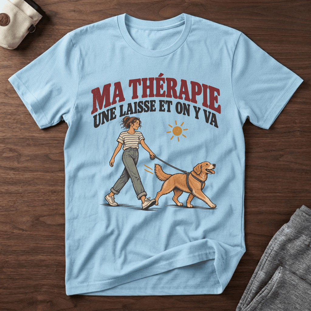 Ma thérapie, une laisse et on y va - T-Shirt