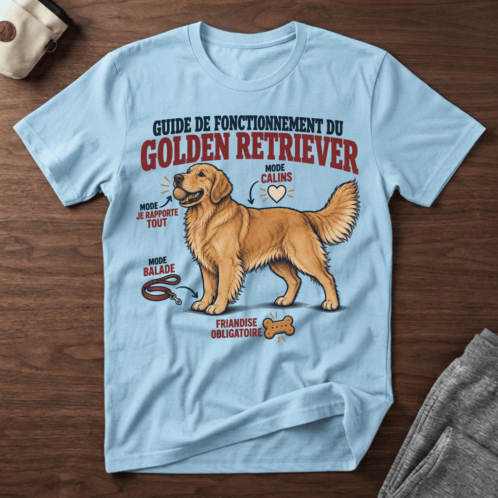 Guide de fonctionnement du Golden Retriever - T-Shirt