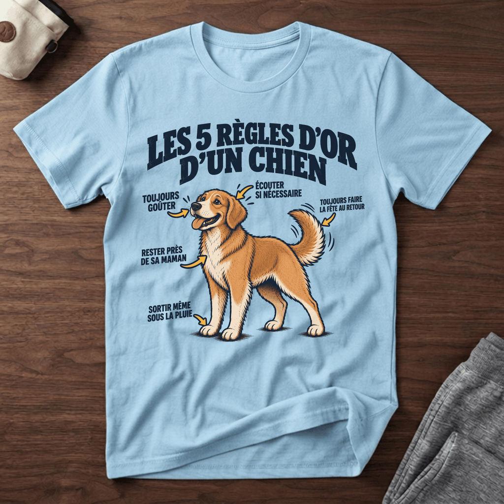 Les 5 règles d'or d'un chien - T-Shirt