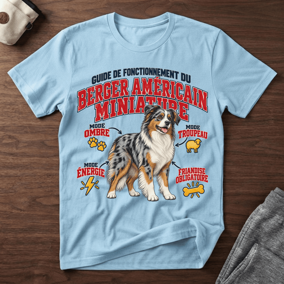 Guide de Fonctionnement du Berger Américain Miniature - T-Shirt