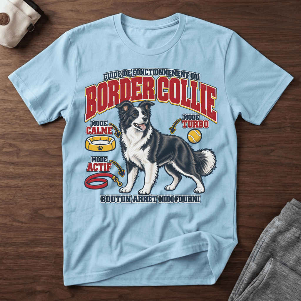 Guide de fonctionnement du Border Collie / Bouton arrêt non fourni - T-Shirt