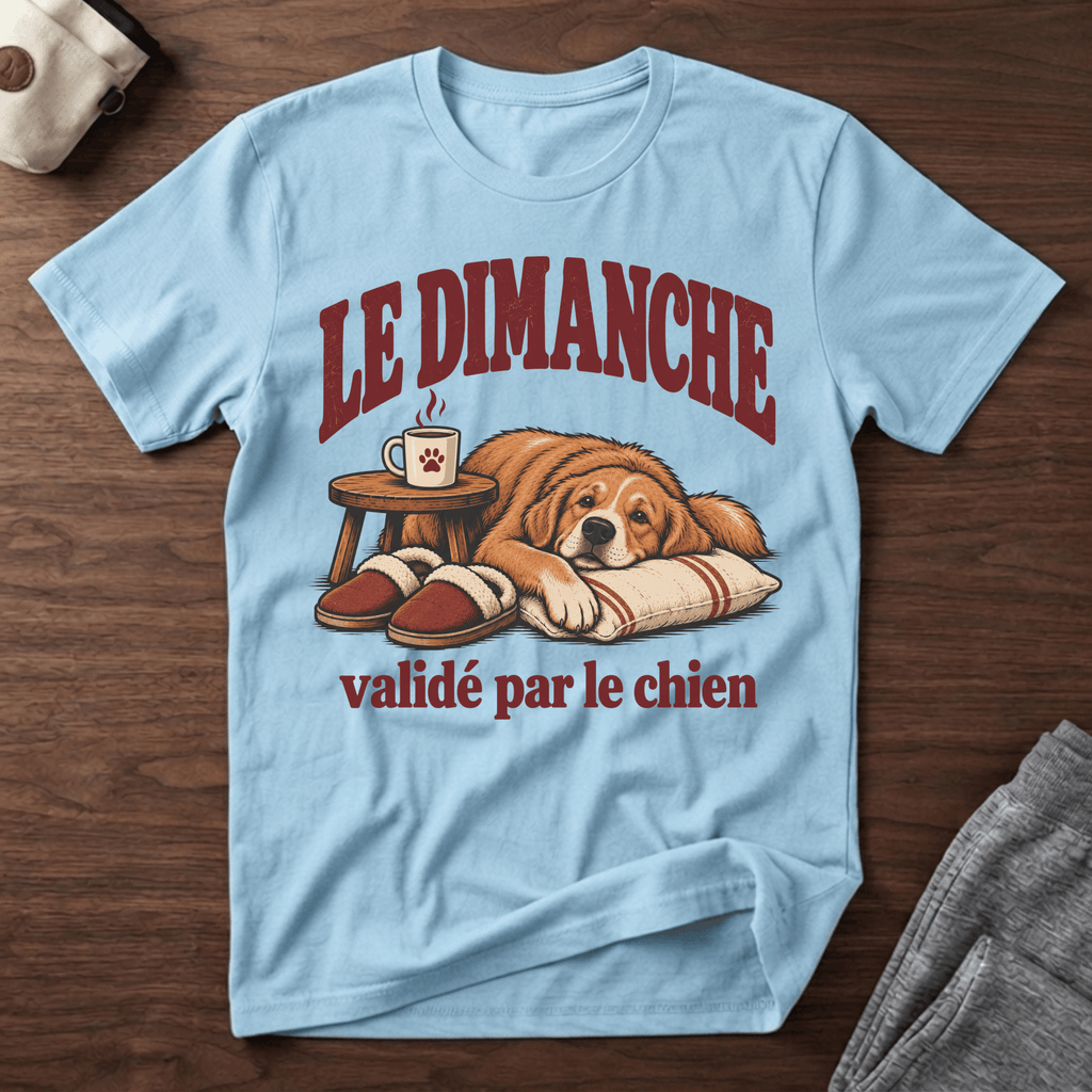 Le dimanche validé par le chien - T-Shirt