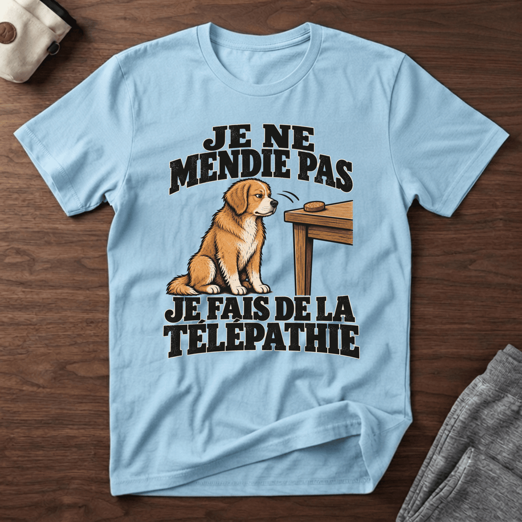 Je ne mendie pas, je fais de la télépathie - T-Shirt