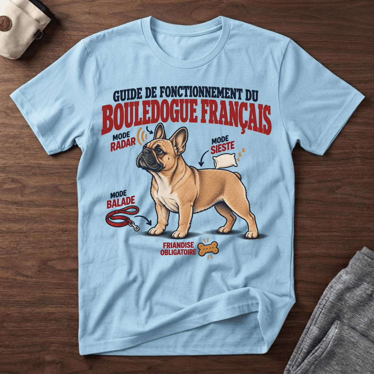Guide de fonctionnement du Bouledogue Français - T-Shirt