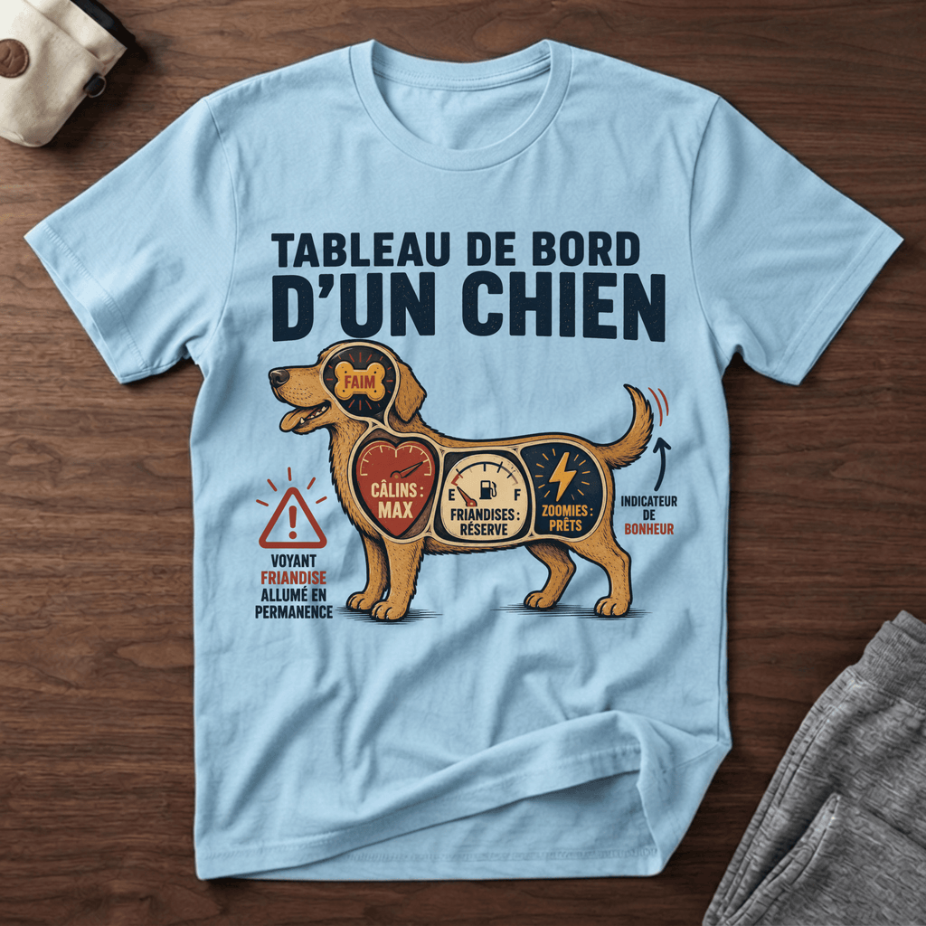 Tableau de bord d'un chien - T-Shirt