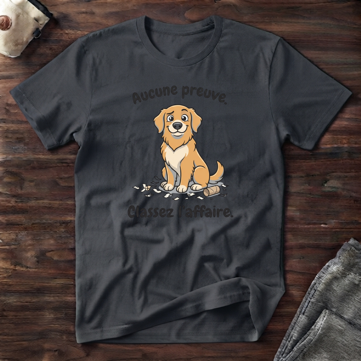 T-Shirt — Aucune preuve...classez l'affaire